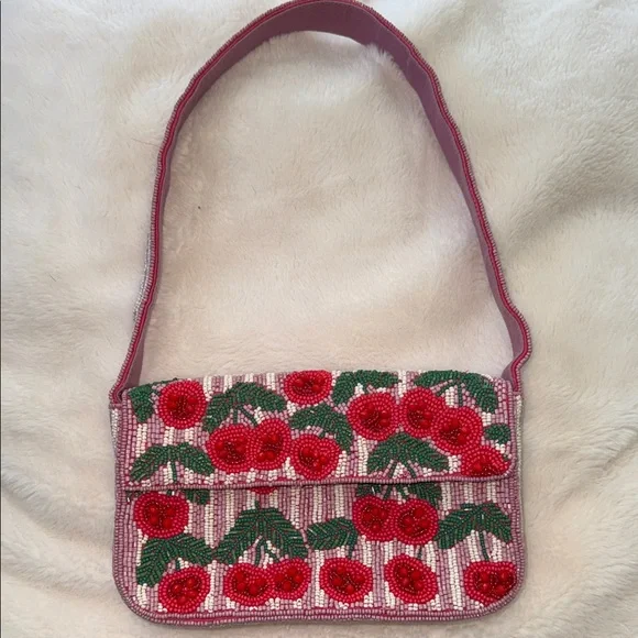 ANTHROPOLOGIE THE FIONA CHERRY BEADED PURSE - Picture 1 of 6